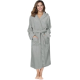 CALIYO Bademantel Damen Frottee Velour Baumwolle mit Kapuze