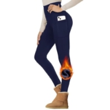 Gayhay Thermo Leggings Damen mit Taschen Gefütterte im Winter, High Waist Thermohose