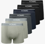 Aomig Boxershorts Herren, Schwarz/Gemischte Farbe Männer Unterwäsche Boxer Baumwolle 6er-Pack
