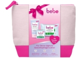 bebe Skincare Set, Pflegende Abschminktücher (25 Tücher), Waschgel (150 ml), Gesichtscreme (50 ml) & Kosmetiktasche