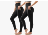 Sanpetix Sport Leggings Damen High Waist, Sporthose Damen Lang Mit Taschen Für Gym Yoga 2er Pack