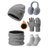 UMIPUBO Mütze Schal Handschuhe Damen Winter Set