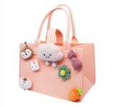 WisePoint Cartoon Tote Bag, große Filz Handtasche, niedliche Strandtasche mit Griffen für Ausflüge