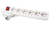 Kopp 120913004 Steckdosenleiste 6-Fach mit beleuchtetem Schalter arktis-weiß, Zuleitung 1,4m