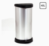 Curver 02150 „Metallic’s“ Abfallbehälter 40 Liter, metallic-silber