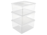 keeeper Aufbewahrungsboxen mit Air Control System, 3-teiliges Set, Höhe: 18 cm, 3 x 18 l, 39 x 33,5 x 18 cm