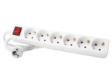 Kopp 120913004 Steckdosenleiste 6-Fach mit beleuchtetem Schalter arktis-weiß, Zuleitung 1,4m