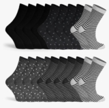 Basic Treasure 10 Paar Süsse Damensocken mit Streifen und Punkten Baumwolle