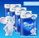 Selpak 100% reine Zellulose Küchenrolle 3-lagig, 3840 Blatt