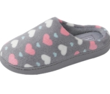 JOMIX Winter Hausschuhe Damen Herzen Warme Plüsch Gefüttert Pantoffeln