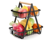 LIUCONGBD 2 Tier Countertop Obstkorb Schüssel, Metall