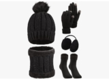 SATINIOR 5 Pcs Winter Hat Scarf Gloves Set