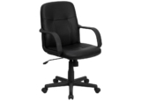 Flash Möbel mid-Back Handschuh Vinyl Executive Drehstuhl mit Armlehnen, Metall, schwarz, 58,42 x 58,42 x 30,48 cm
