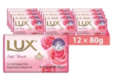 12 x Lux Soft Touch für sanft duftende Seifen mit französischem Rosen- und Mandelöl 80 g