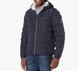 Tommy Hilfiger Herren Mittelschwere Jacke mit Sherpa-Futter, Wasserabweisend Mantel