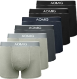 Aomig Boxershorts Herren, Schwarz/Gemischte Farbe Männer Unterwäsche Boxer Baumwolle 6er-Pack