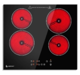 AMZCHEF Glaskeramikkochfeld 4 Zonen, Einbau Keramikkochfeld 60CM