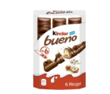 Ferrero kinder bueno– Schokoriegel mit Milch-Haselnuss-Creme – 1 Packung mit je 6 Einzelriegeln (6 x 21,5 g)