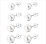 MILACOLATO 4/6 Paar 925 Sterling Silber Perlen Ohrstecker Set