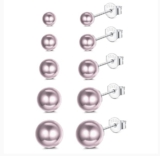 MILACOLATO 5 Paar 925 Sterling Silber Perlen Ohrstecker Sets
