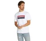 Tommy Jeans Herren T-Shirt Kurzarm Regular Fit Rundhalsausschnitt, Weiß (White), M