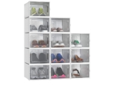 YITAHOME Schuhboxen, 12er Set, Schuhkarton stapelbar