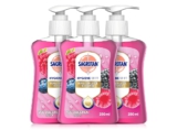 Sagrotan Handseife Brombeere und Waldfrüchte – Hygienische Flüssigseife – 3 x 250 ml Seifenspender
