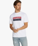 Tommy Jeans Herren T-Shirt Kurzarm Regular Fit Rundhalsausschnitt, Weiß (White), M