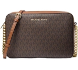 Michael Michael Kors East West Jet Set Umhängetasche mit großem Logo, Braun, Medium