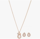 Fossil Set aus Halskette und Ohrringen für Damen, weißes Perlmutt, Halskette und Ohrringe Set