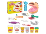 Play-Doh Zahnarzt Dr. Wackelzahn Bastel-Set mit 8 x 56g Becher und 10 Werkzuegen