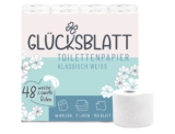 Glücksblatt Toilettenpapier KLASSISCH WEISS, 3-lagig, 48 Rollen