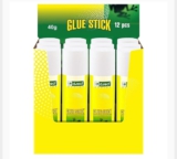 D.RECT Klebestift 40g – PVA Kleber für Bastelarbeiten und Kunst – Starker Klebstoff für Schule & Bürobedarf, 12 Stück