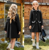 GRACE KARIN Mädchen Trenchcoat Kinder Revers Langarm Einreihiger Mantel