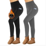 Missluck 2er Pack Thermo Leggings mit Taschen