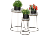 Outsunny Blumenständer 3er Set aus Metall Pflanzenständer Set